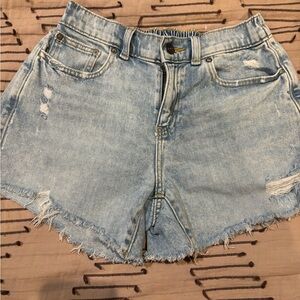 Aerie Distressed Light Denim Jean Shorts